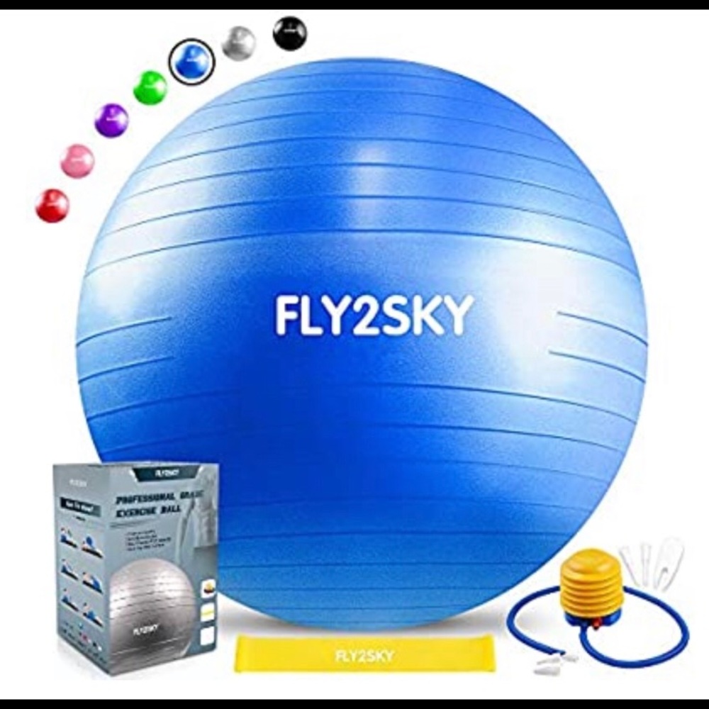 FLY2SKY Exercise Ball with Resistance Bands amp